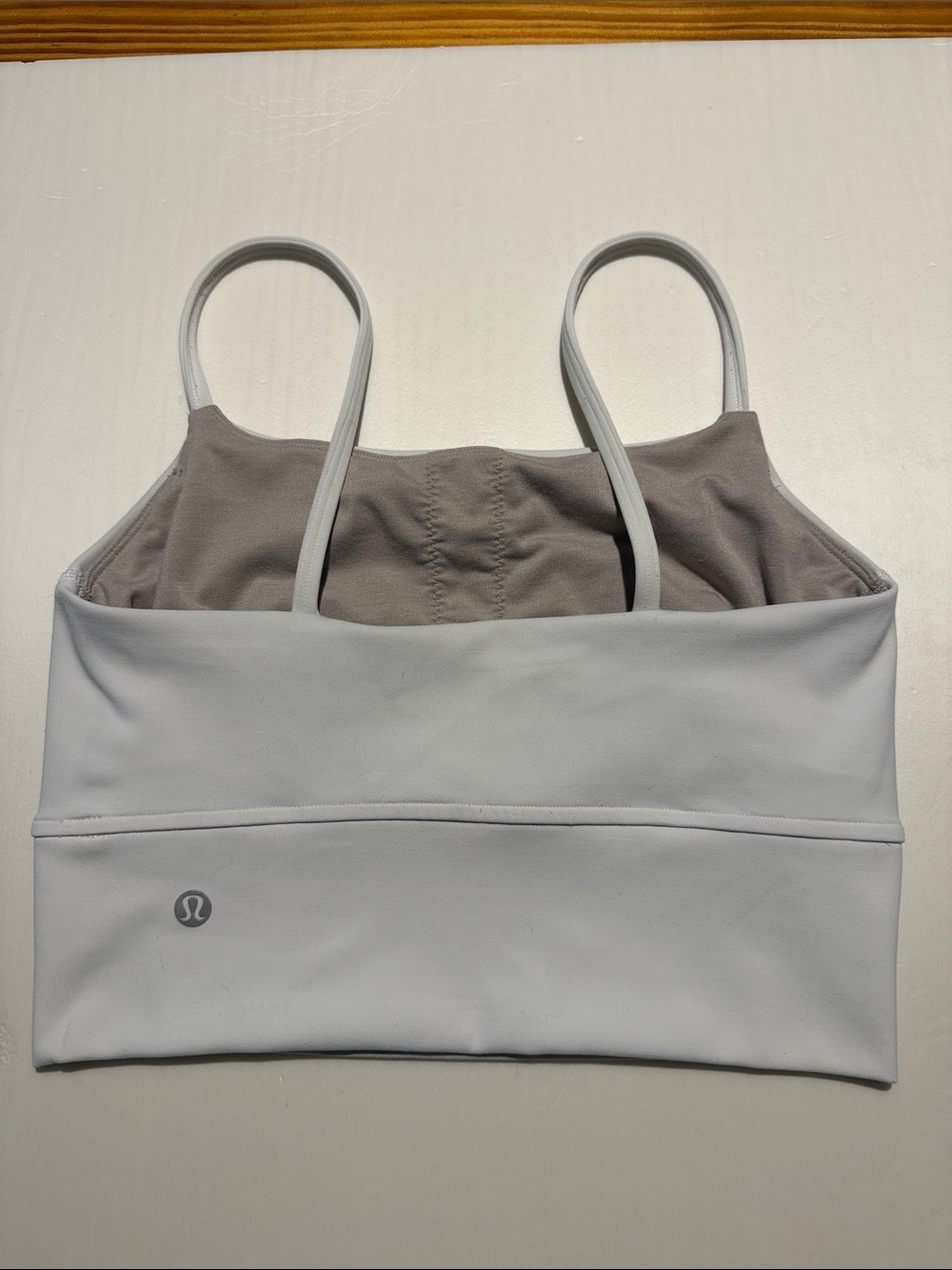 lululemon athletica Light Gray & Taupe Strappy Sports Bra